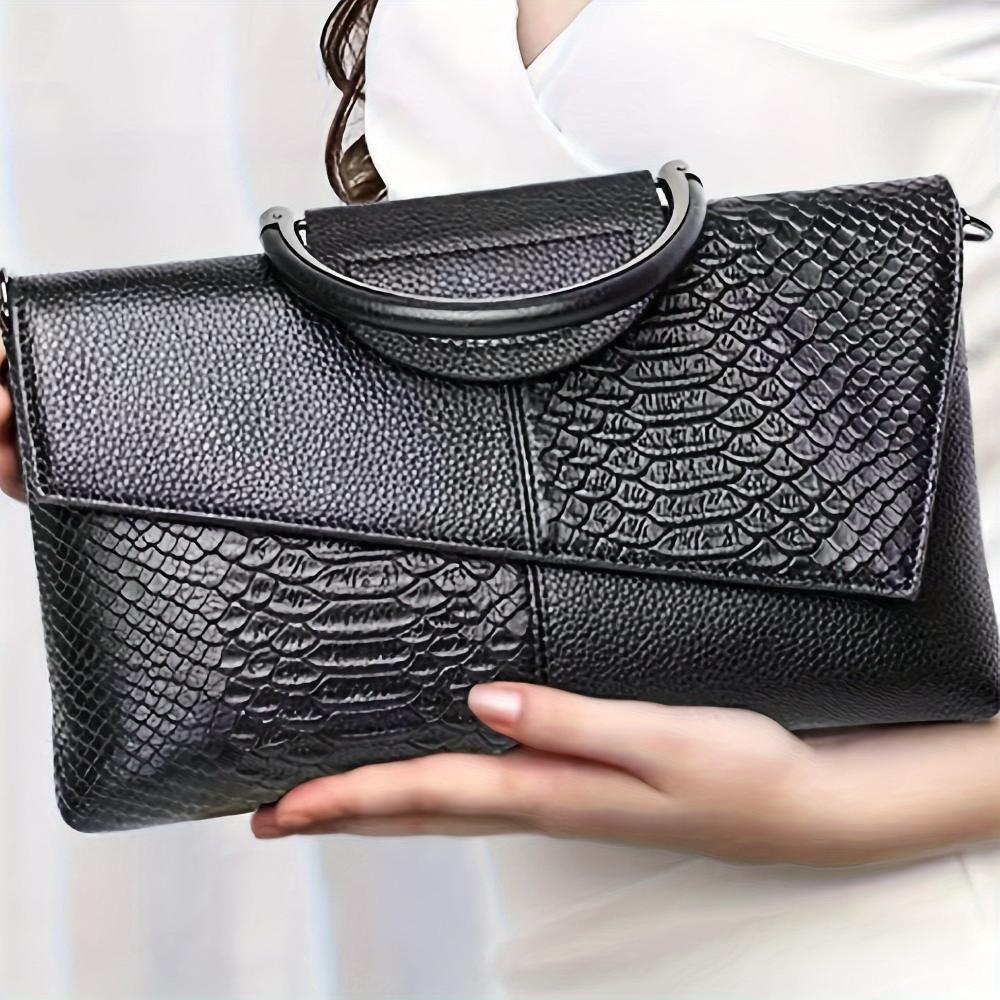 Cassandra | Bolso de Mano con Diseño de Cocodrilo Opulento