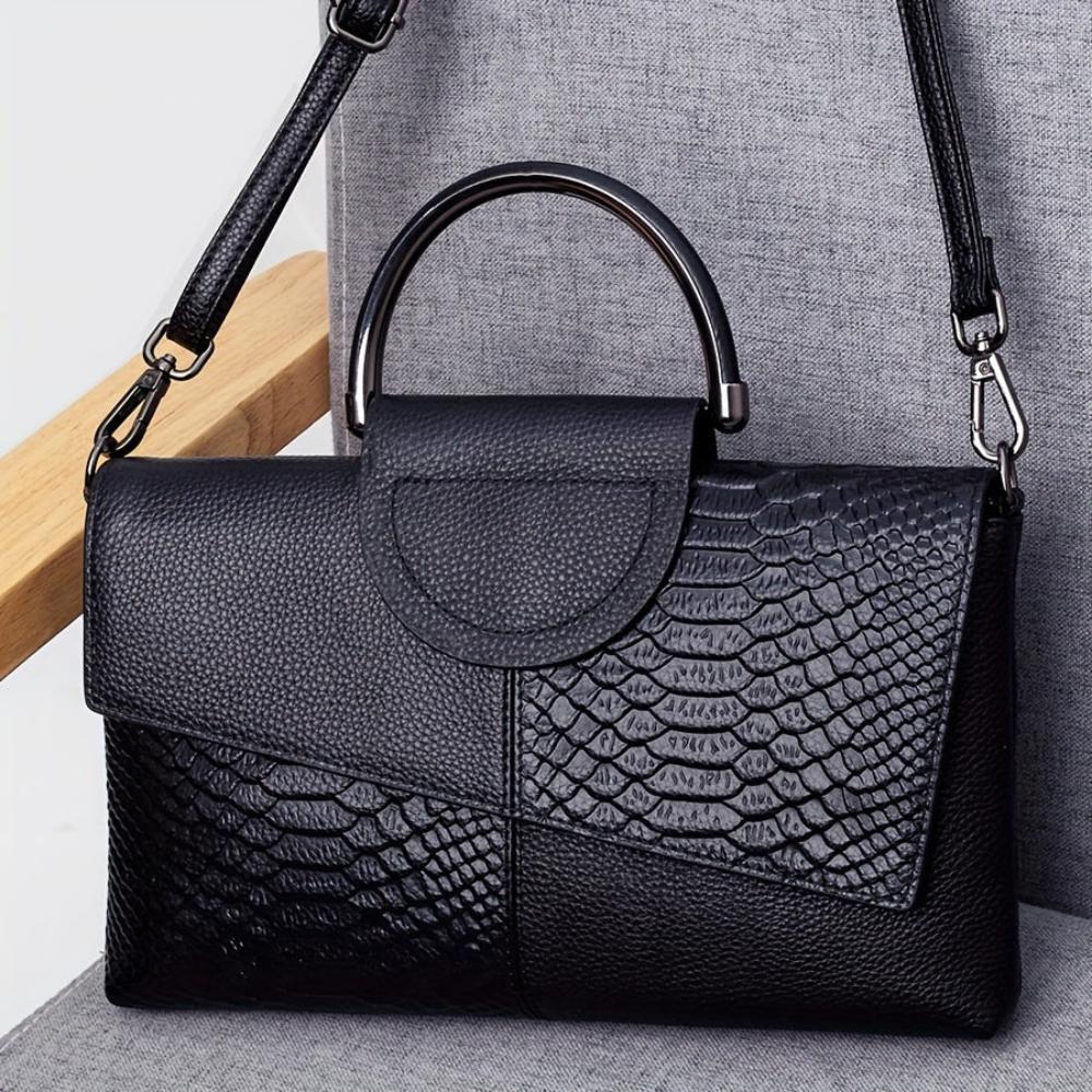 Cassandra | Bolso de Mano con Diseño de Cocodrilo Opulento