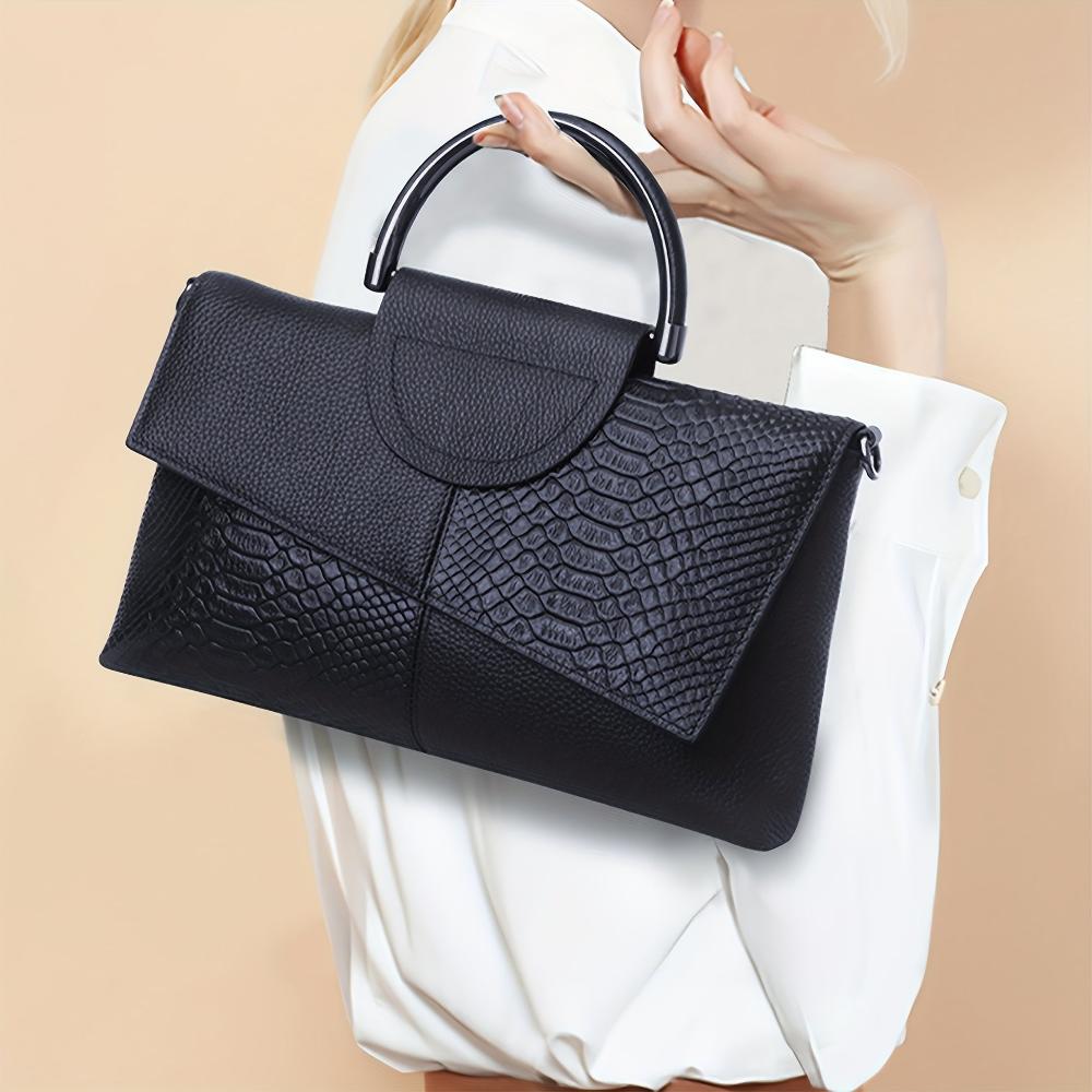 Cassandra | Bolso de Mano con Diseño de Cocodrilo Opulento