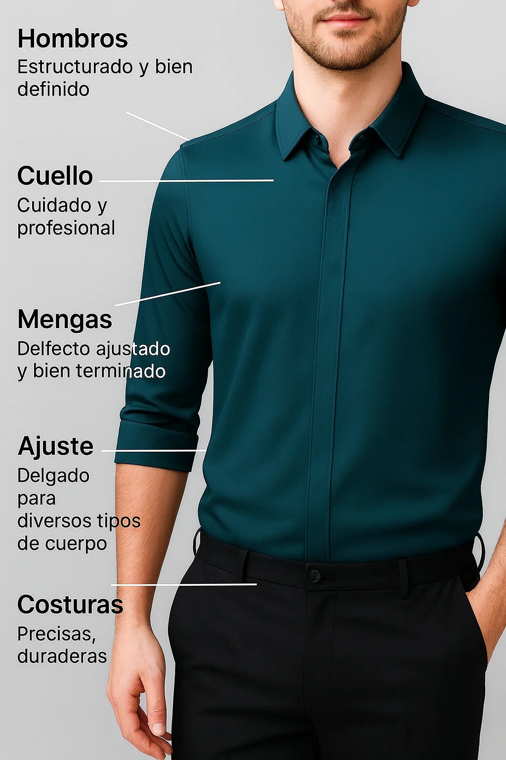 Mateo™ | Camisa elástica sin arrugas – 1+1 GRATIS