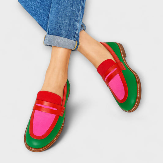 Nyla – Mocasines de color bloque en estilo casual
